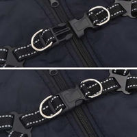 Produktbild von vidaXL Hundemantel mit integriertem Geschirr für Welpen wasserdicht mit Fleece Futter Marineblau Größe L