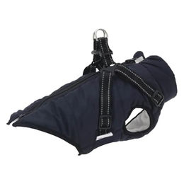 vidaXL Hundemantel mit integriertem Geschirr für Welpen wasserdicht und reflektierend Marineblau Größe L – Bild 1 von 9