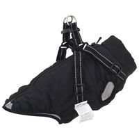 Produktbild von vidaXL Hundemantel mit integriertem Geschirr wasserdicht und reflektierend in Schwarz Größe L
