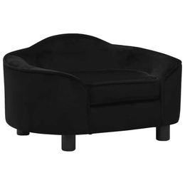 vidaXL Hundesofa und Katzensofa aus Plüsch in Schwarz 67x47x36cm – Bild 1 von 5
