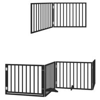 Produktbild von vidaXL Hundetor 12-teilig faltbar mit Tür aus Pappelholz Schwarz 960 cm