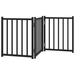 vidaXL Hundetor 3-teilig faltbar aus Massivholz Tanne Schwarz 150 cm – Bild 1 von 1