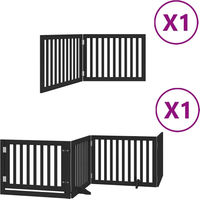 Produktbild von vidaXL Hundetor 6-teilig mit Tür faltbar aus Pappelholz Schwarz 480 cm