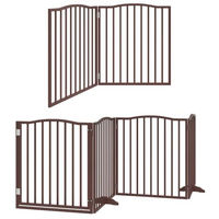 Produktbild von vidaXL Hundetor 8-teilig faltbar mit Tür aus Pappelholz Braun 640 cm