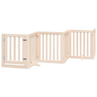 Produktbild von vidaXL Hundetor 9-teilig aus massivem Pappelholz mit Tür und Füßen 450 cm