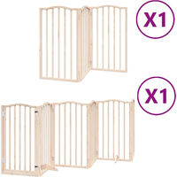 Produktbild von vidaXL Hundetor aus Holz mit Tür faltbar 450 cm Braun Natur