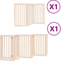 Produktbild von vidaXL Hundetor aus Pappelholz 9-teilig faltbar mit Tür 450 cm