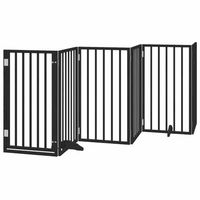 Produktbild von vidaXL Hundetor aus Pappelholz faltbar mit Tür 15-teilig Schwarz 750 cm