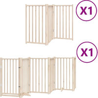 Produktbild von vidaXL Hundetor aus Pappelholz faltbar mit Tür 450 cm 9-teilig