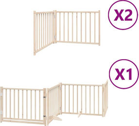vidaXL Hundetor aus Pappelholz faltbar mit Tür 8-teilig 640 cm – Bild 1 von 2