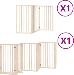 vidaXL Hundetor aus Pappelholz faltbar mit Tür 9-teilig 450 cm – Bild 1 von 2
