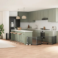 Produktbild von vidaXL Hundetor aus Pappelholz faltbar mit Tür schwarz 480 cm