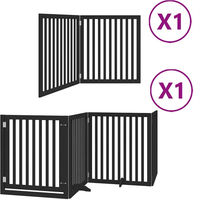 Produktbild von vidaXL Hundetor aus Pappelholz mit Tür 6-teilig faltbar Schwarz 480 cm
