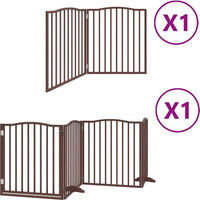 Produktbild von vidaXL Hundetor aus Pappelholz mit Tür faltbar Braun 480 cm 6-teilig