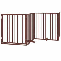 Produktbild von vidaXL Hundetor aus Pappelholz mit Tür faltbar braun 640 cm