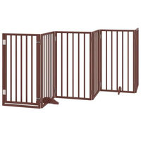 Produktbild von vidaXL Hundetor aus Pappelholz mit Tür faltbar braun 750 cm 15-teilig