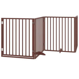 vidaXL Hundetor aus Pappelholz mit Tür faltbar Braun 960 cm 12-teilig – Bild 1 von 1