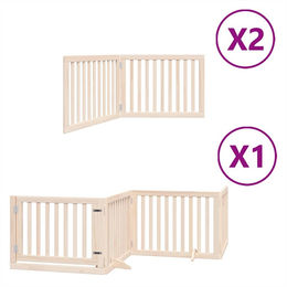 vidaXL Hundetor faltbar aus massivem Pappelholz mit Tür 8-teilig 640 cm – Bild 1 von 2