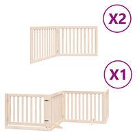 Produktbild von vidaXL Hundetor faltbar aus massivem Pappelholz mit Tür 8-teilig 640 cm