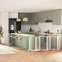 Produktbild von vidaXL Hundetor faltbar mit Tür 9-teilig aus Pappelholz weiß 450 cm