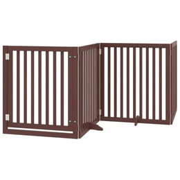 vidaXL Hundetor mit Tür 10-teilig faltbar aus Pappelholz Braun 800 cm – Bild 1 von 8