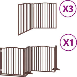 vidaXL Hundetor mit Tür faltbar aus Pappelholz Braun 800 cm 10-teilig – Bild 1 von 8