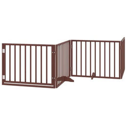 vidaXL Hundetor mit Tür faltbar aus Pappelholz Braun 960 cm 12-teilig – Bild 1 von 9