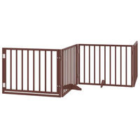 Produktbild von vidaXL Hundetor mit Tür faltbar aus Pappelholz Braun 960 cm 12-teilig