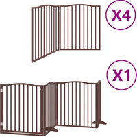 Produktbild von vidaXL Hundetor mit Tür faltbar aus Pappelholz Braun 960 cm 12-teilig