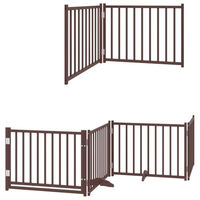 Produktbild von vidaXL Hundetor mit Tür faltbar aus Pappelholz Braun 960 cm 12-teilig