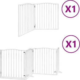vidaXL Hundetor mit Tür faltbar aus Pappelholz Weiß 480 cm 6-teilig – Bild 1 von 2