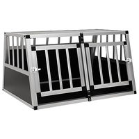 Produktbild von vidaXL Hundetransportbox aus Aluminium mit Doppeltür 89x69x50 cm für Hunde