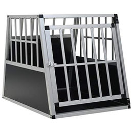 vidaXL Hundetransportbox aus Aluminium mit Einzeltür 65x91x69,5cm – Bild 1 von 9