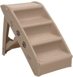 VidaXL Hundetreppe klappbar aus Filz in Braun mit 4 Stufen als Aufstiegshilfe für Hunde – Bild 1 von 11