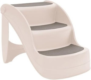 vidaXL Hundetreppe mit 3 Stufen klappbar aus Kunststoff in Beige – Bild 1 von 12