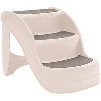 Produktbild von vidaXL Hundetreppe mit 3 Stufen klappbar aus Kunststoff in Beige