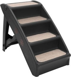 VidaXL Hundetreppe mit 4 Stufen klappbar aus Filz schwarz – Bild 1 von 8