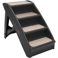 Produktbild von VidaXL Hundetreppe mit 4 Stufen klappbar aus Filz schwarz