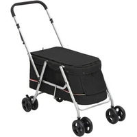 Produktbild von vidaXL Hundewagen aus Stoff für kleine Rassen Schwarz 100x49x96 cm