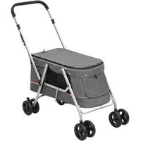 Produktbild von VidaXL Hundewagen aus Stoff Grau für kleine Rassen 100x49x96 cm