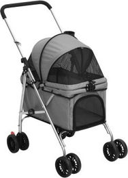 vidaXL Hundewagen faltbar aus Oxford-Gewebe grau – Bild 1 von 12