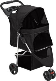 VidaXL Hundewagen für kleine Rassen aus Oxford-Gewebe Schwarz 80x46x98cm – Bild 1 von 12