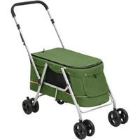 Produktbild von VidaXL Hundewagen für kleine Rassen aus Stoff Grün 100x49x96 cm