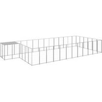 Produktbild von VidaXL Hundezwinger aus Drahtstahl silber 7,7 m x 3,3 m x 1,1 m