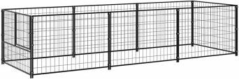 VidaXL Hundezwinger aus Metall in Schwarz 3 m x 1 m x 70 cm – Bild 1 von 3