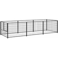 Produktbild von VidaXL Hundezwinger aus Metall in Schwarz 3 m x 1 m x 70 cm