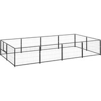 Produktbild von VidaXL Hundezwinger aus Metall in Schwarz 4 m x 2 m x 70 cm