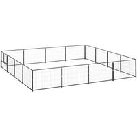 Produktbild von VidaXL Hundezwinger aus Metall in Schwarz 4 m x 4 m x 70 cm