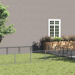 vidaXL Hundezwinger aus Metall in Silber – Bild 1 von 10