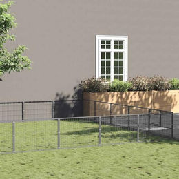 VidaXL Hundezwinger aus Metall in Silber – Bild 1 von 2